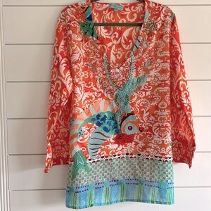 Antica Sartoria Beaded Cotton Tunic